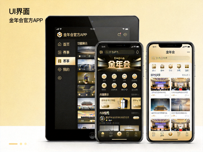 金年会官方APP在手机和平板电脑上的界面展示